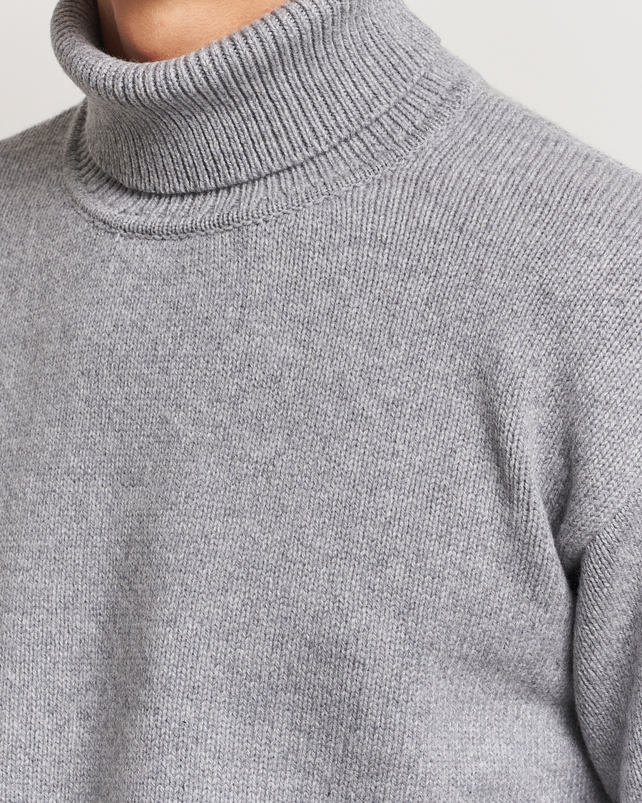 Hombres | Jerséis y prendas de punto | Colorful Standard | Merino Wool Turtleneck Heather Grey
