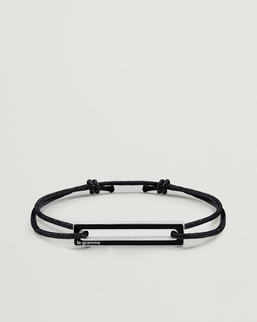 Hombres | Joyas | LE GRAMME | Lacquered Cord Bracelet Black