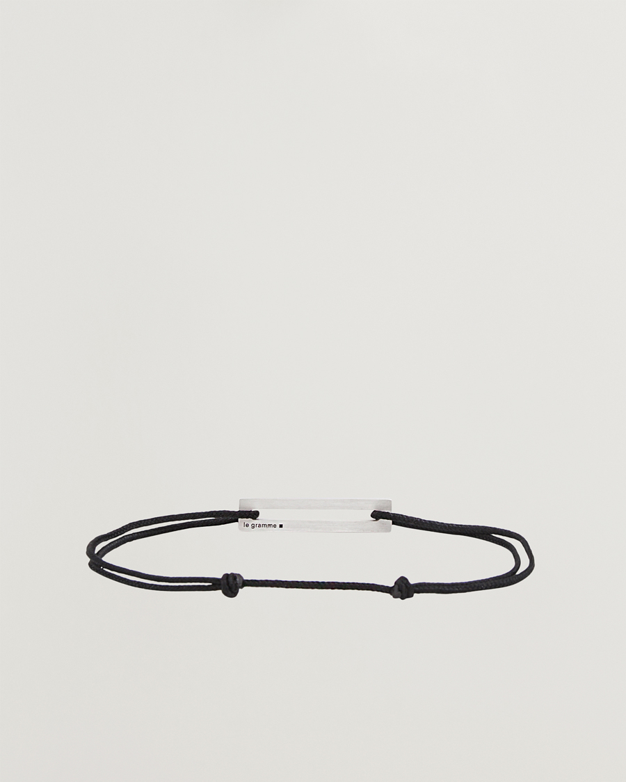 Hombres | Joyas | LE GRAMME | Lacquered Cord Bracelet Black