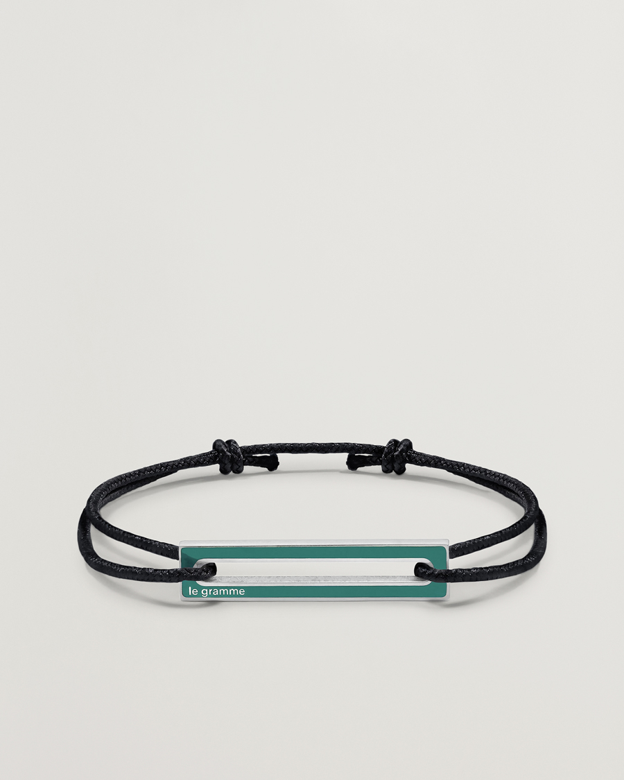 Hombres | Joyas | LE GRAMME | Lacquered Cord Bracelet Green