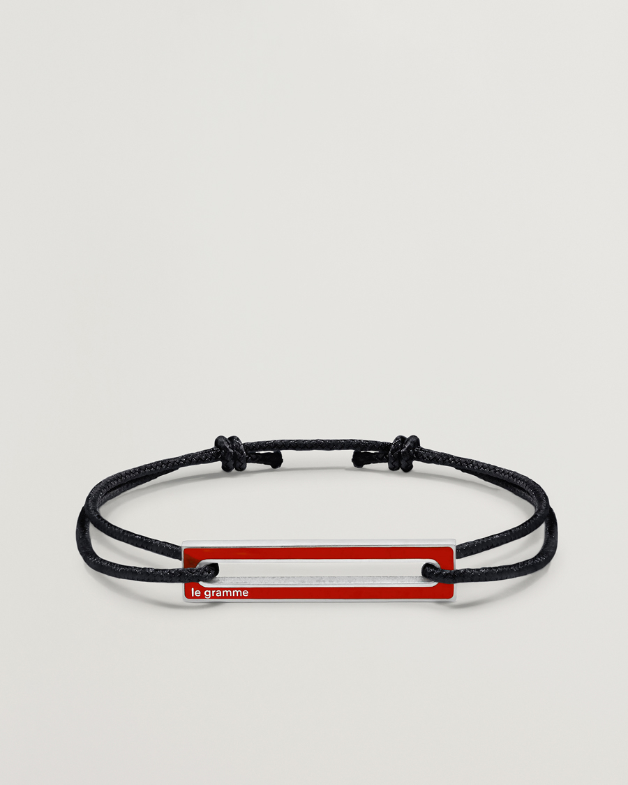 Hombres | Joyas | LE GRAMME | Lacquered Cord Bracelet Red
