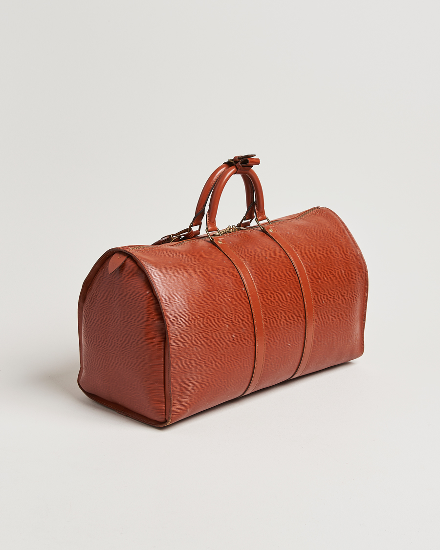 Hombres | Louis Vuitton Pre-Owned Keepall 50 Epi Leather Travel Bag Brown | Louis Vuitton Pre-Owned | Keepall 50 Epi Leather Travel Bag Brown