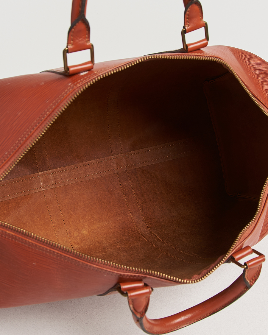 Hombres | Louis Vuitton Pre-Owned Keepall 50 Epi Leather Travel Bag Brown | Louis Vuitton Pre-Owned | Keepall 50 Epi Leather Travel Bag Brown