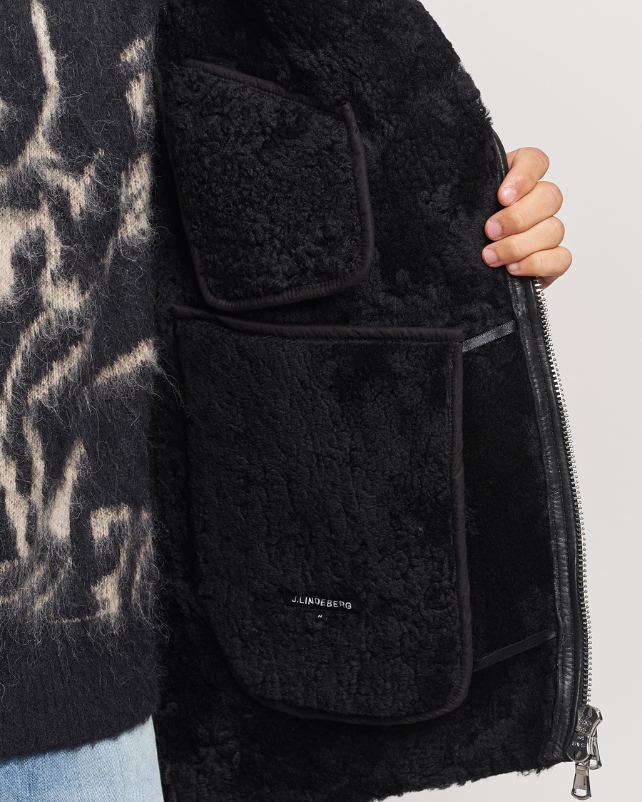 Hombres | Abrigos y chaquetas | J.Lindeberg | Sutton Shearling Jacket Black
