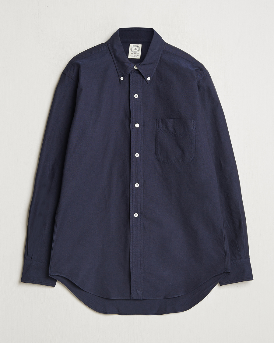 Hombres | Camisas | Kamakura Shirts | Vintage Ivy Oxford Button Down Shirt Navy