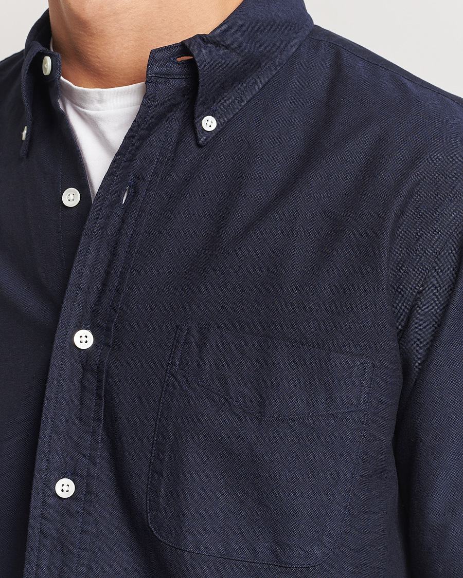 Hombres | Camisas | Kamakura Shirts | Vintage Ivy Oxford Button Down Shirt Navy
