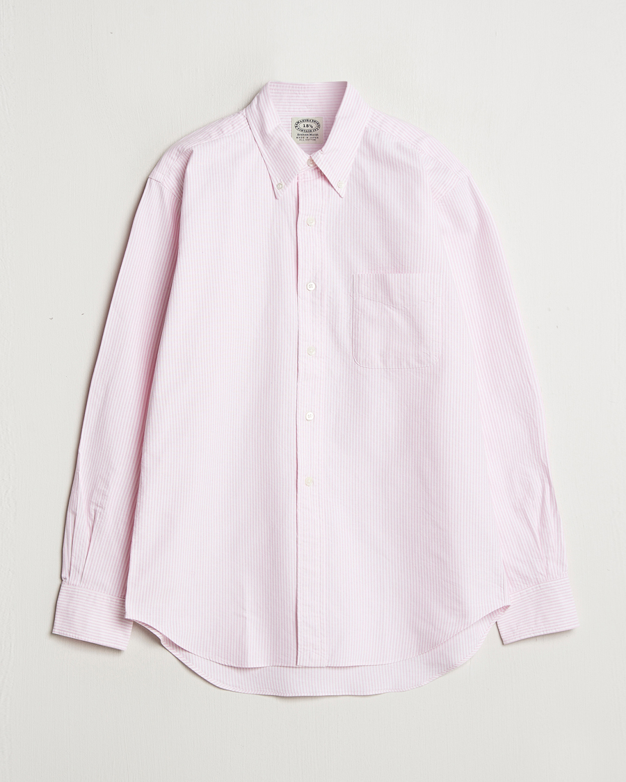 Hombres | Camisas | Kamakura Shirts | Vintage Ivy Oxford Button Down Shirt Pink Stripe
