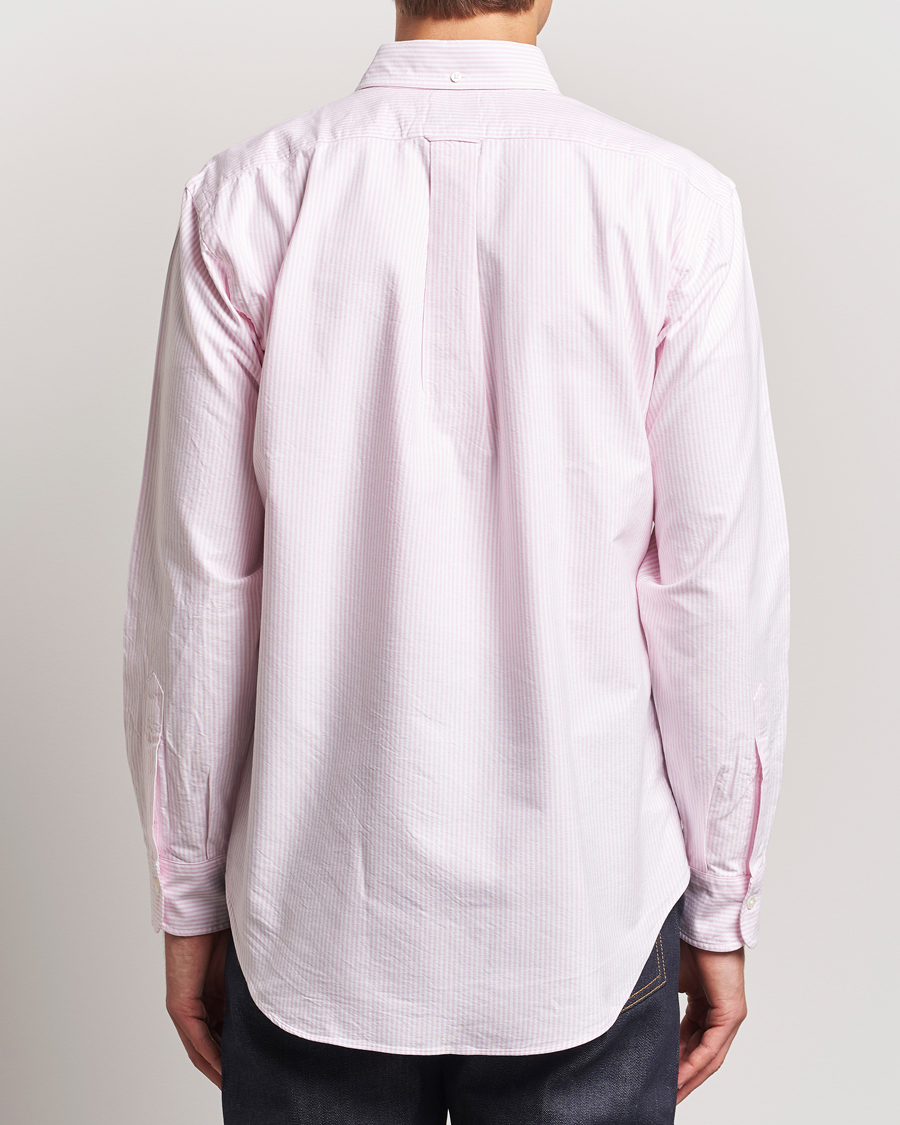 Hombres | Camisas | Kamakura Shirts | Vintage Ivy Oxford Button Down Shirt Pink Stripe