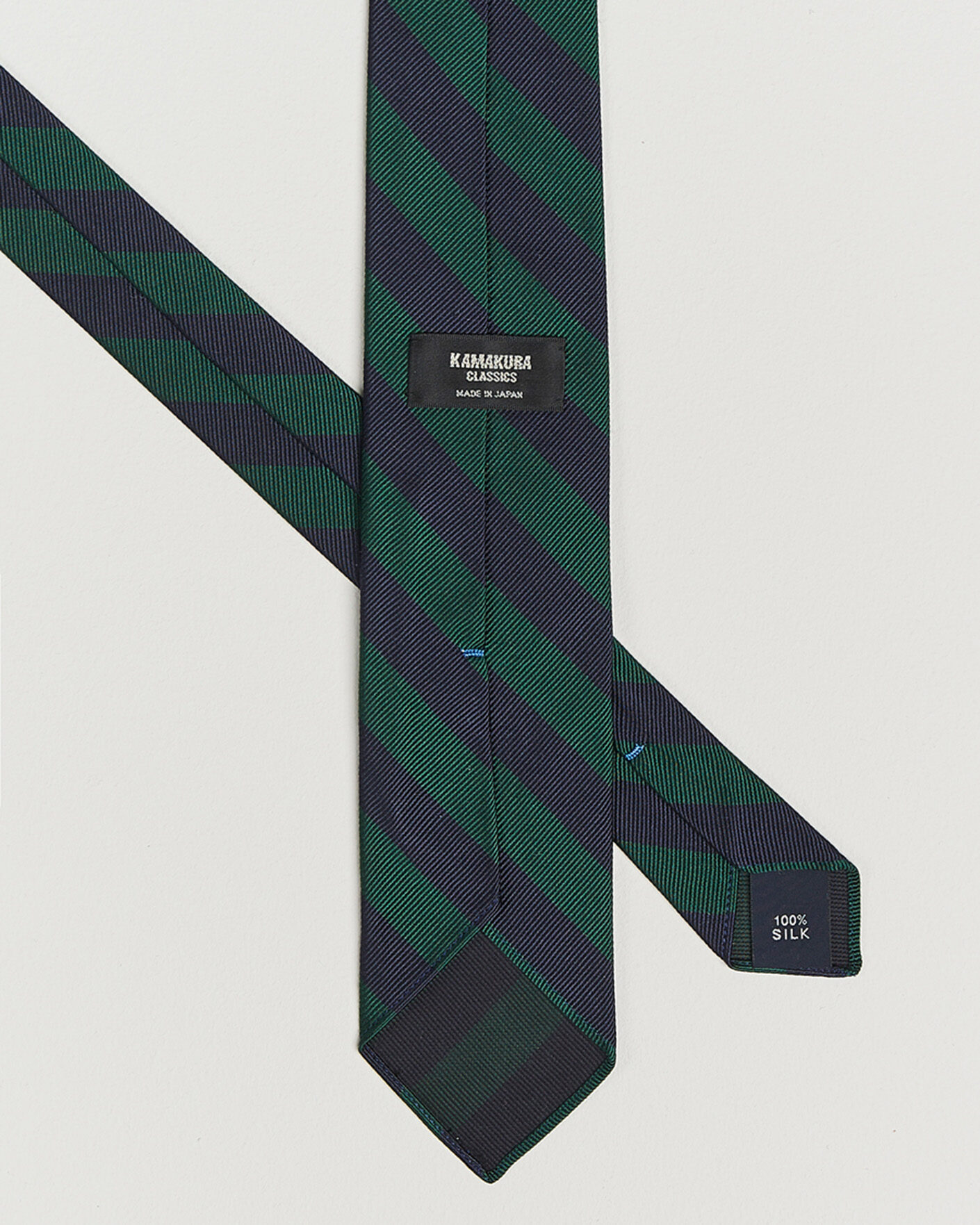 Hombres | Corbatas | Kamakura Shirts | Kamakura ShirtsVintage Ivy Regimental Stripe Silk TieNavy/Green