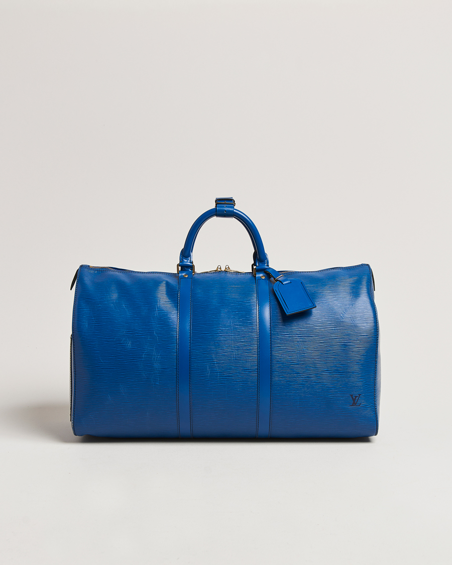 Hombres | Louis Vuitton Pre-Owned Keepall 50 Epi Leather Travel Bag Blue | Louis Vuitton Pre-Owned | Keepall 50 Epi Leather Travel Bag Blue