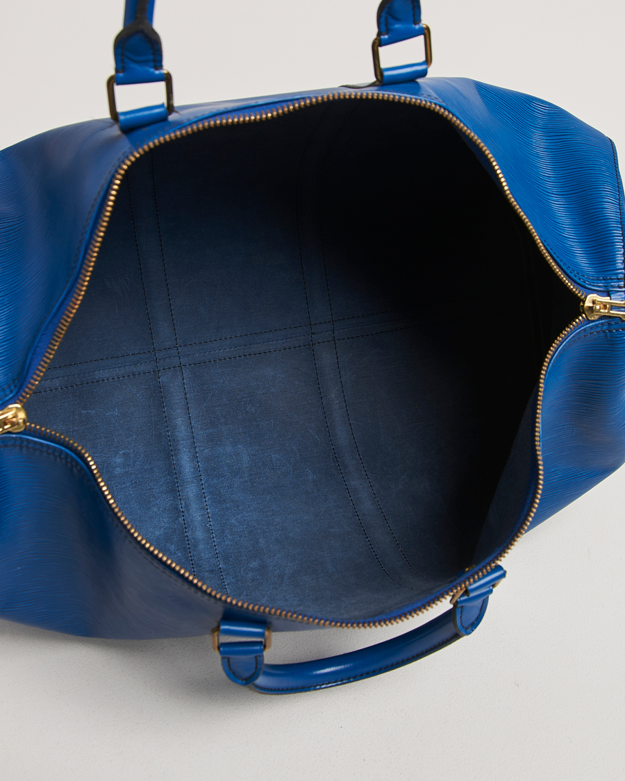 Hombres | Louis Vuitton Pre-Owned Keepall 50 Epi Leather Travel Bag Blue | Louis Vuitton Pre-Owned | Keepall 50 Epi Leather Travel Bag Blue