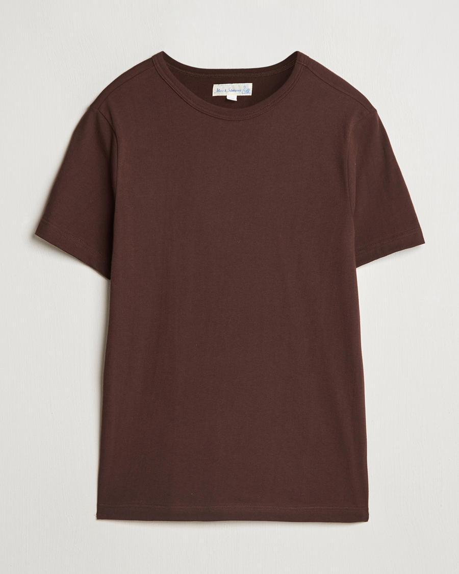 Hombres | Camisetas | Merz b. Schwanen | 1950s Classic Loopwheeled T-Shirt Coffee