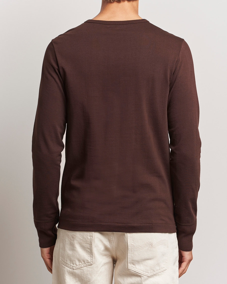 Hombres | Jerséis y prendas de punto | Merz b. Schwanen | Classic Organic Cotton Henley Coffee