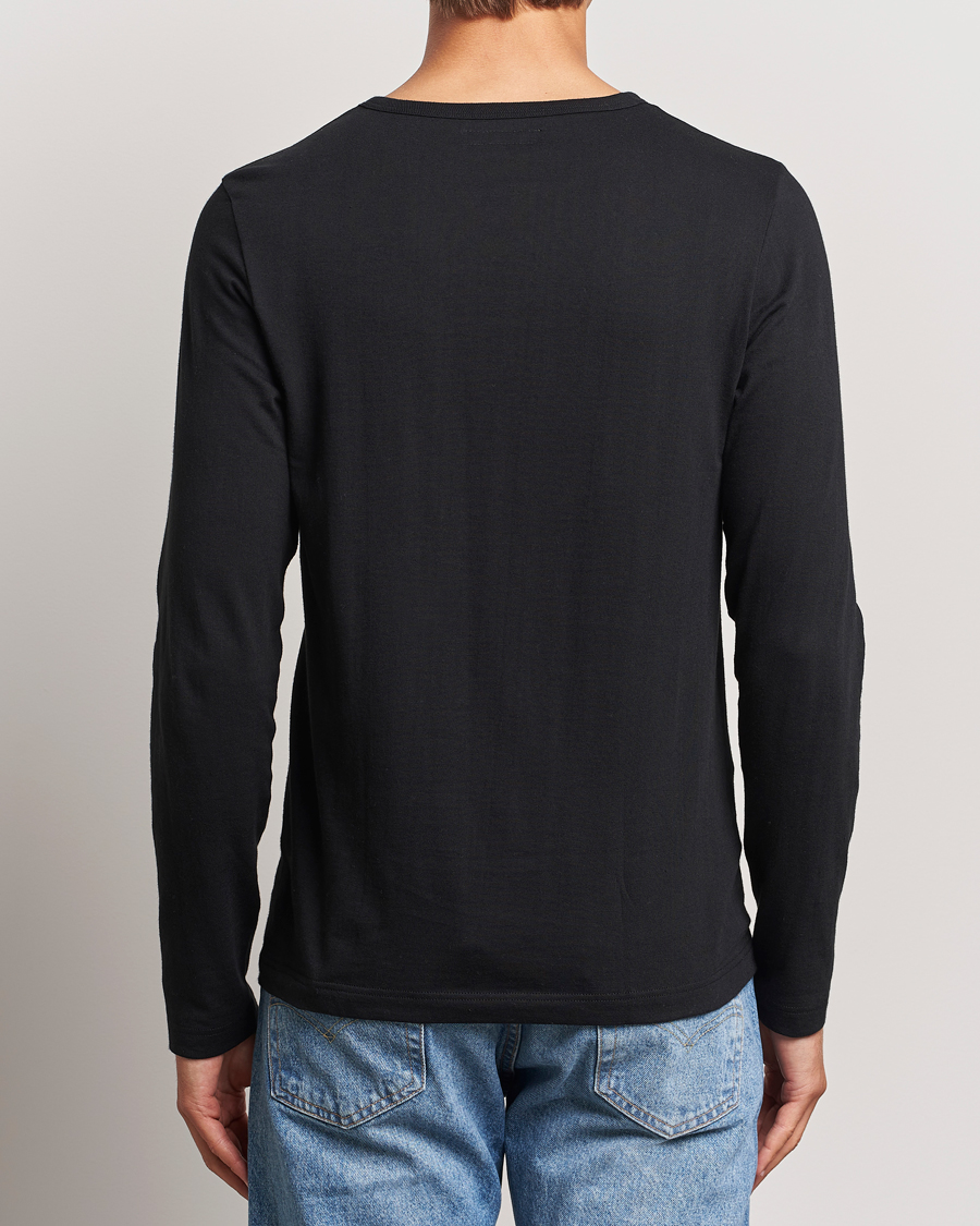 Hombres | Camisetas | Merz b. Schwanen | 1950s Classic Loopwheeled Longsleeve T-Shirt Black
