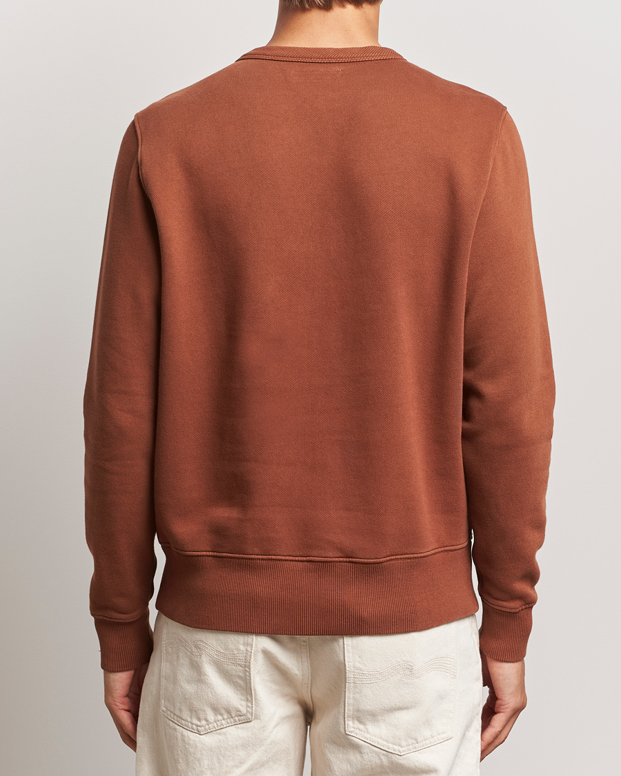 Hombres | Jerséis y prendas de punto | Merz b. Schwanen | Vintage Fleece Crew Neck Sweatshirt Chestnut