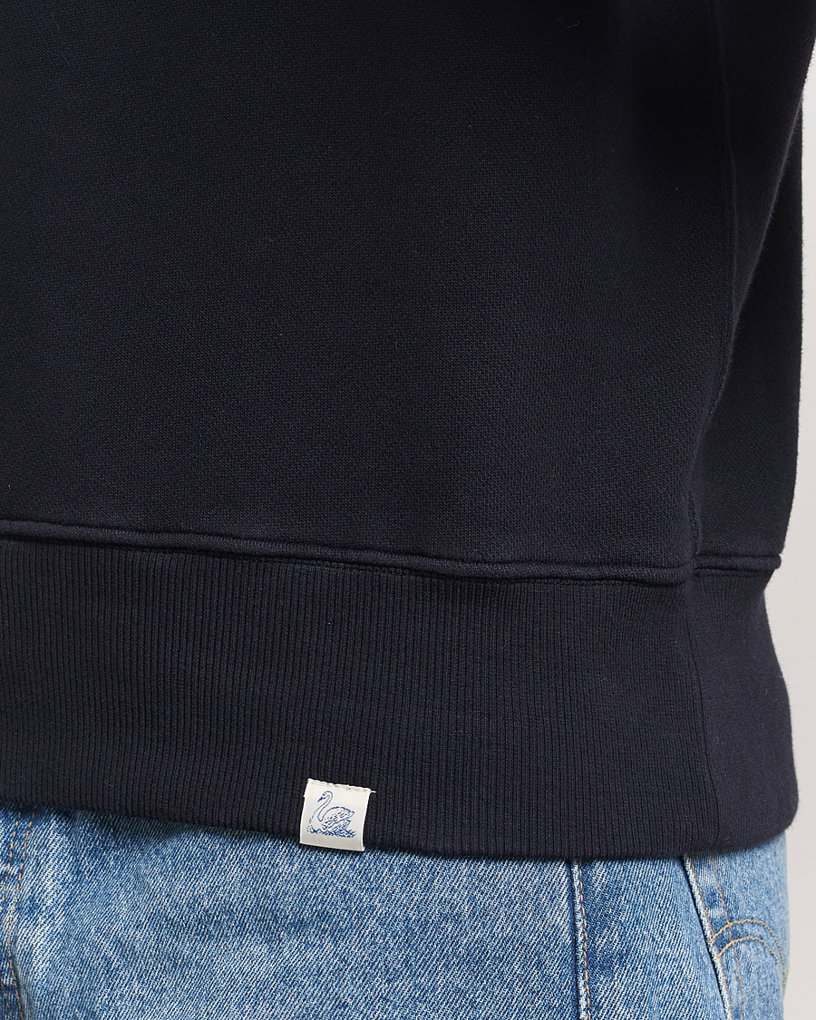 Hombres | Jerséis y prendas de punto | Merz b. Schwanen | Vintage Fleece Half Zip Sweatshirt Dark Navy