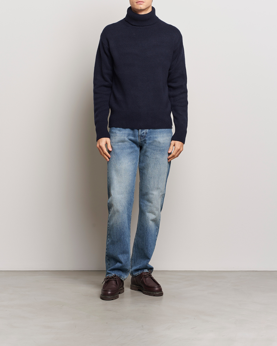 Hombres | Jerséis y prendas de punto | Merz b. Schwanen | Merino/Cashmere Rollneck Dark Navy