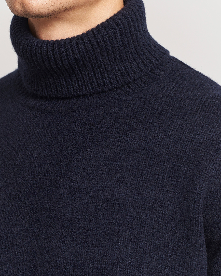 Hombres | Jerséis y prendas de punto | Merz b. Schwanen | Merino/Cashmere Rollneck Dark Navy