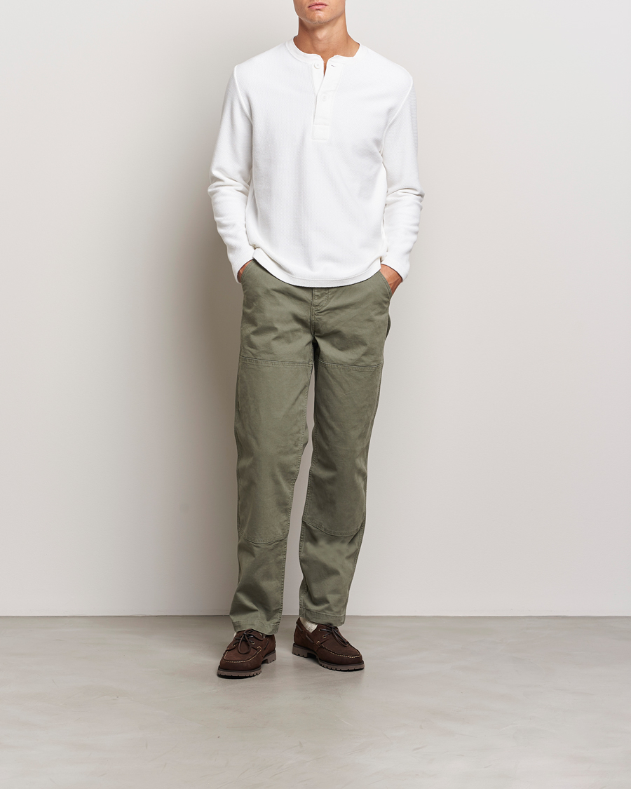 Hombres | Jerséis y prendas de punto | BEAMS PLUS | Waffle Cotton Henley White