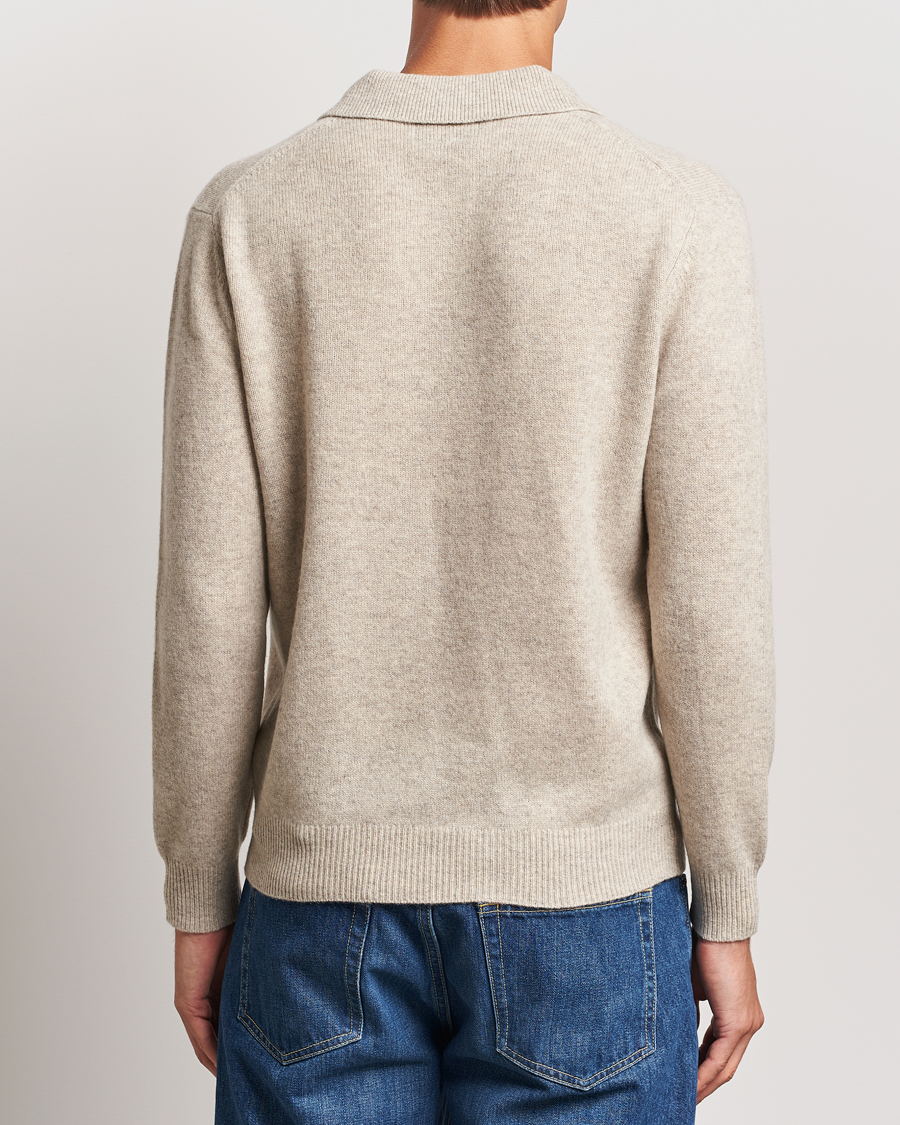 Hombres | Jerséis y prendas de punto | BEAMS PLUS | Knitted Wool Polo Beige