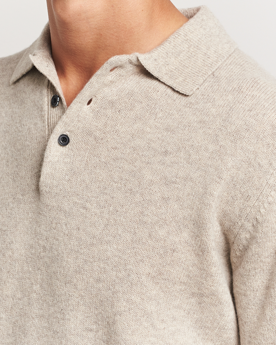 Hombres | Jerséis y prendas de punto | BEAMS PLUS | Knitted Wool Polo Beige