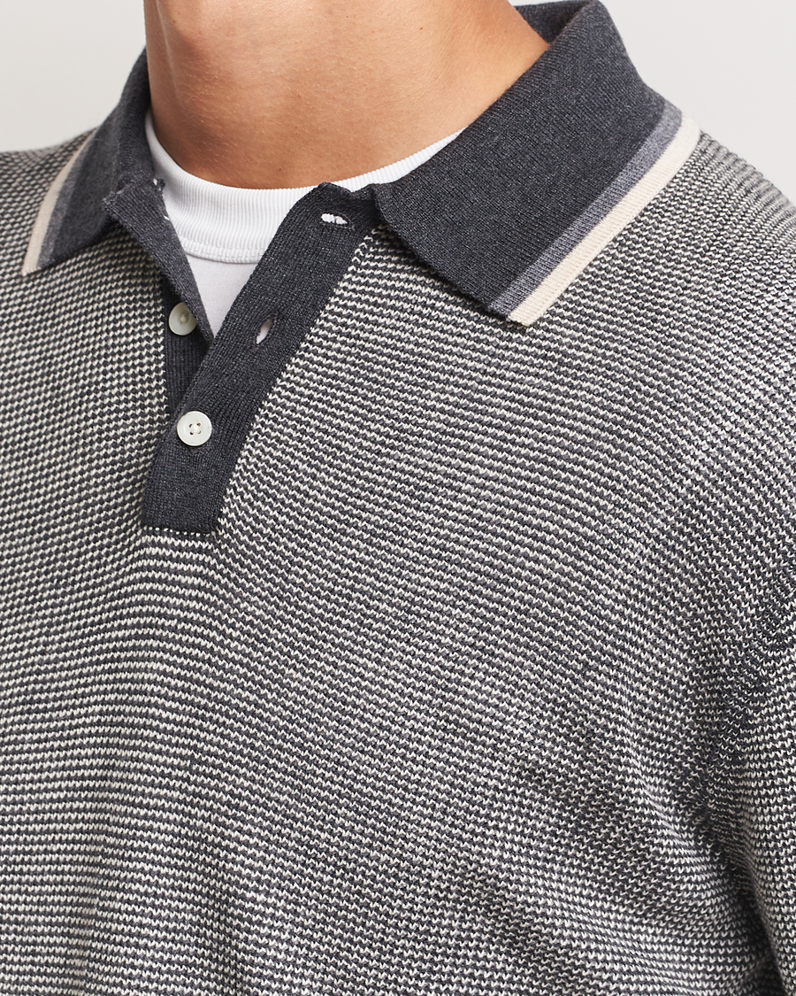 Hombres | Jerséis y prendas de punto | BEAMS PLUS | Collar Line Knitted Polo Charcoal