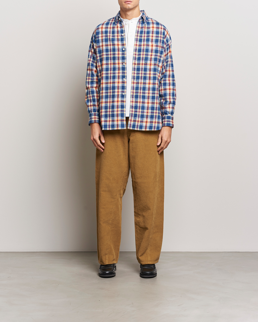 Hombres | Camisas | BEAMS PLUS | Brushed Flannel Button Down Shirt Blue