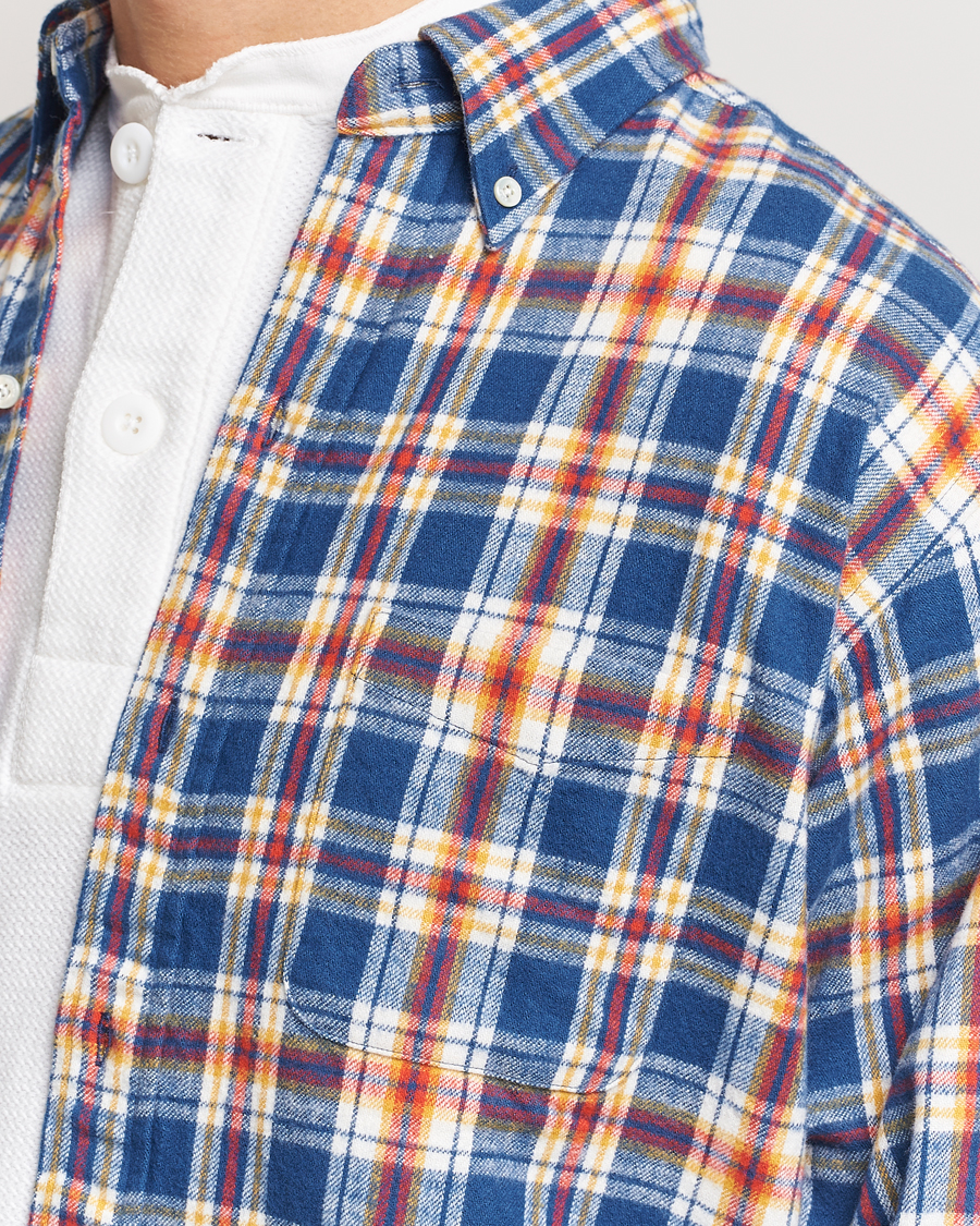 Hombres | Camisas | BEAMS PLUS | Brushed Flannel Button Down Shirt Blue