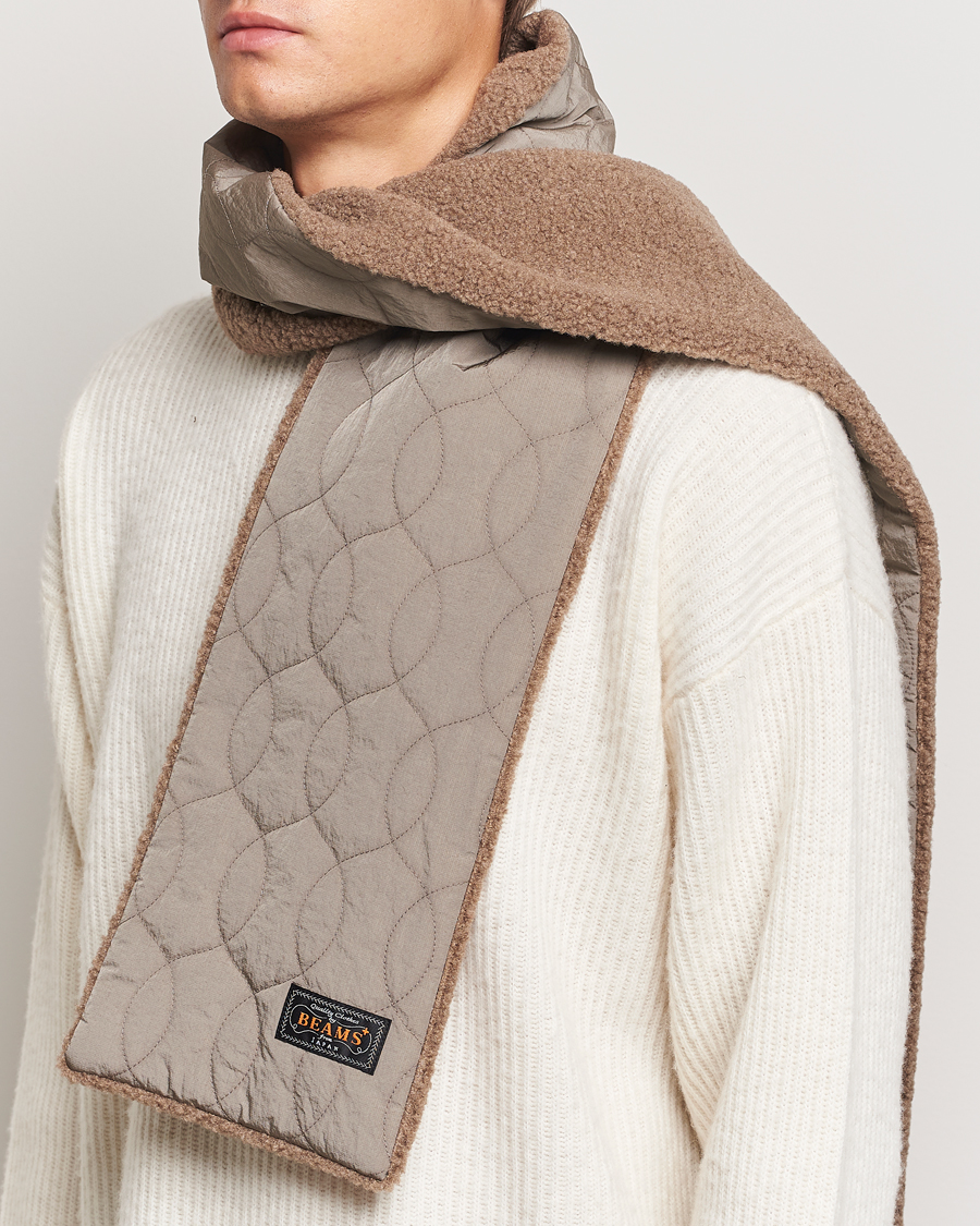 Hombres | BEAMS PLUS Muffler Boa Quilt Khaki | BEAMS PLUS | Muffler Boa Quilt Khaki