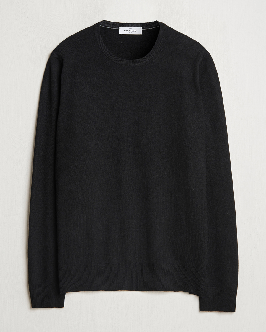 Hombres | Jerséis y prendas de punto | Gran Sasso | Wool/Cashmere Crew Neck Black