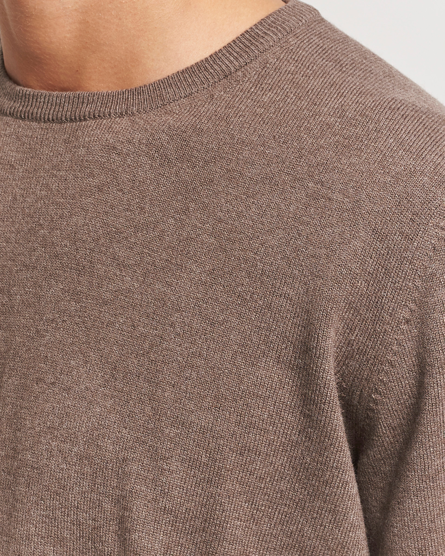 Hombres | Jerséis y prendas de punto | Gran Sasso | Wool/Cashmere Crew Neck Light Brown