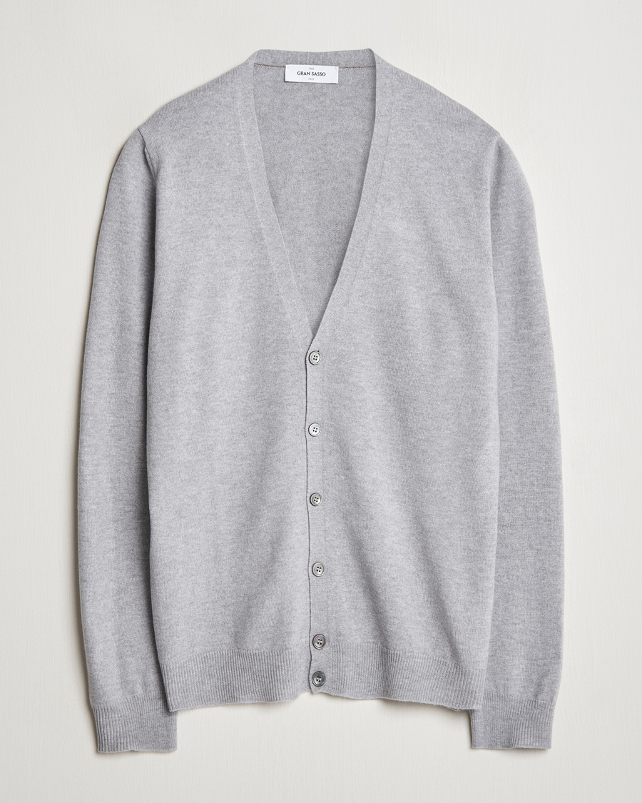 Hombres | Jerséis y prendas de punto | Gran Sasso | Wool/Cashmere Cardigan Light Grey