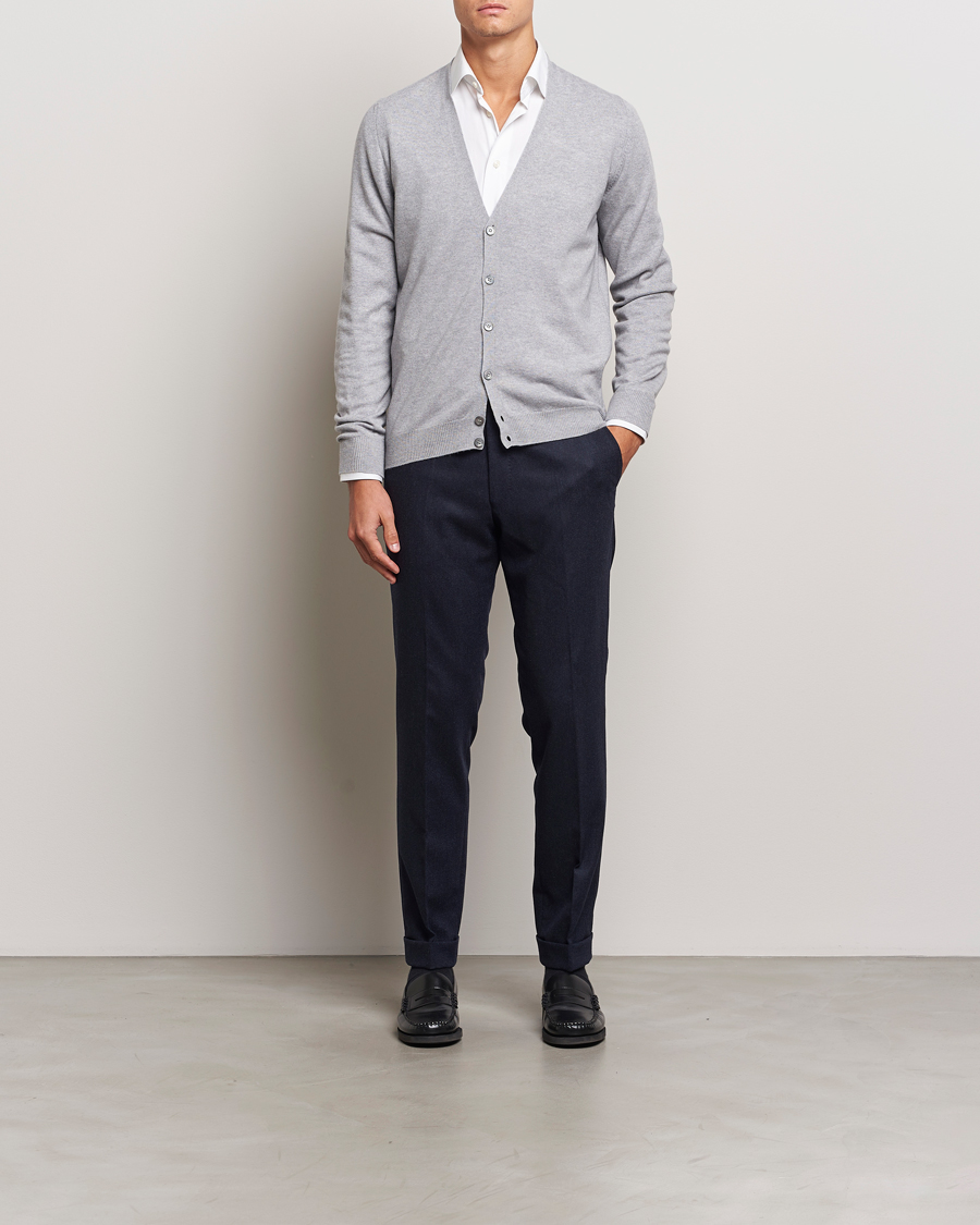Hombres | Jerséis y prendas de punto | Gran Sasso | Wool/Cashmere Cardigan Light Grey