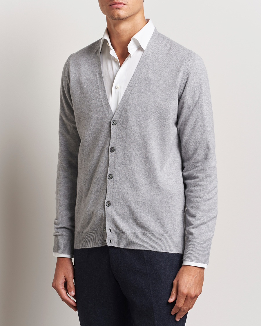 Hombres | Jerséis y prendas de punto | Gran Sasso | Wool/Cashmere Cardigan Light Grey