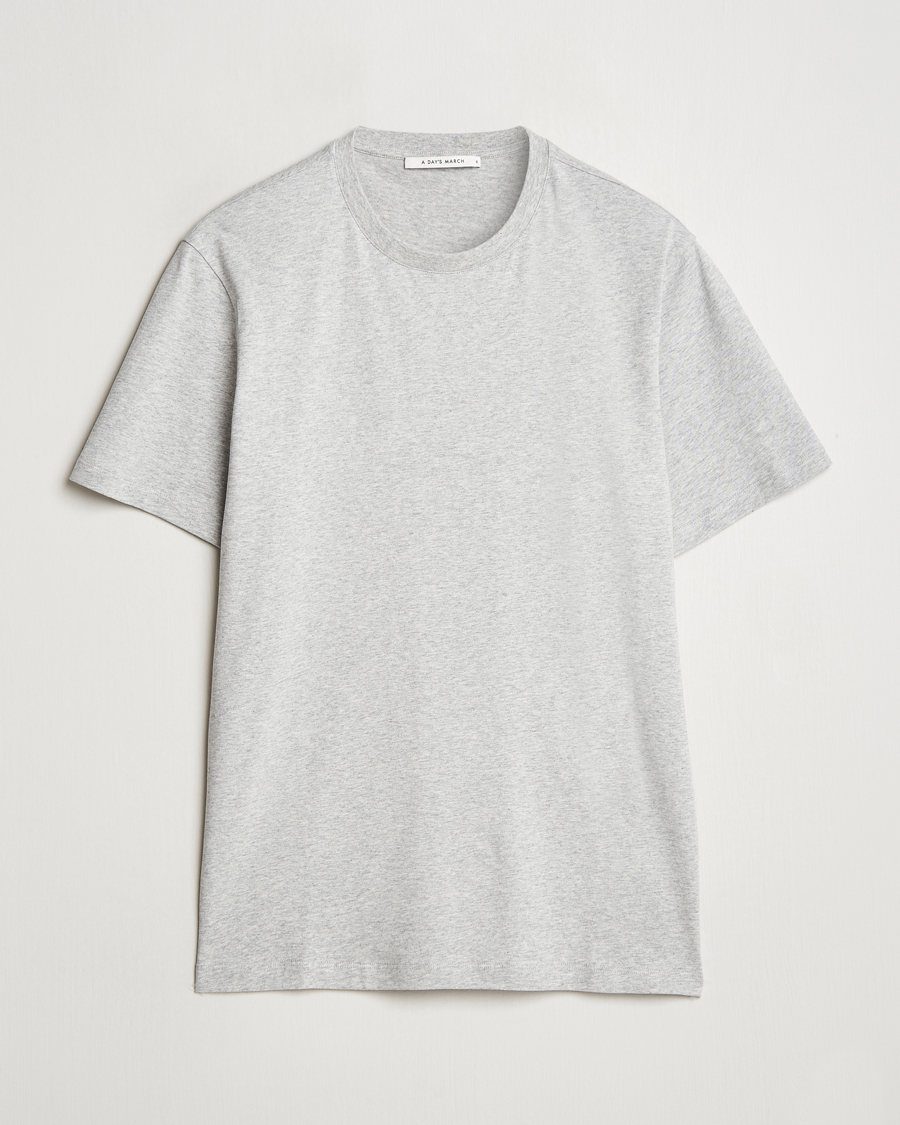 Hombres | Camisetas | A Day's March | Midweight T-Shirt Grey Melange