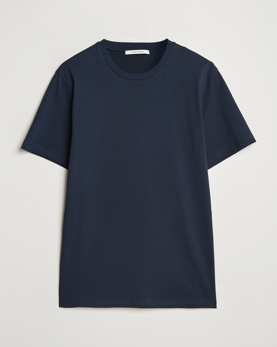 Hombres | Camisetas | A Day's March | Midweight T-Shirt Navy
