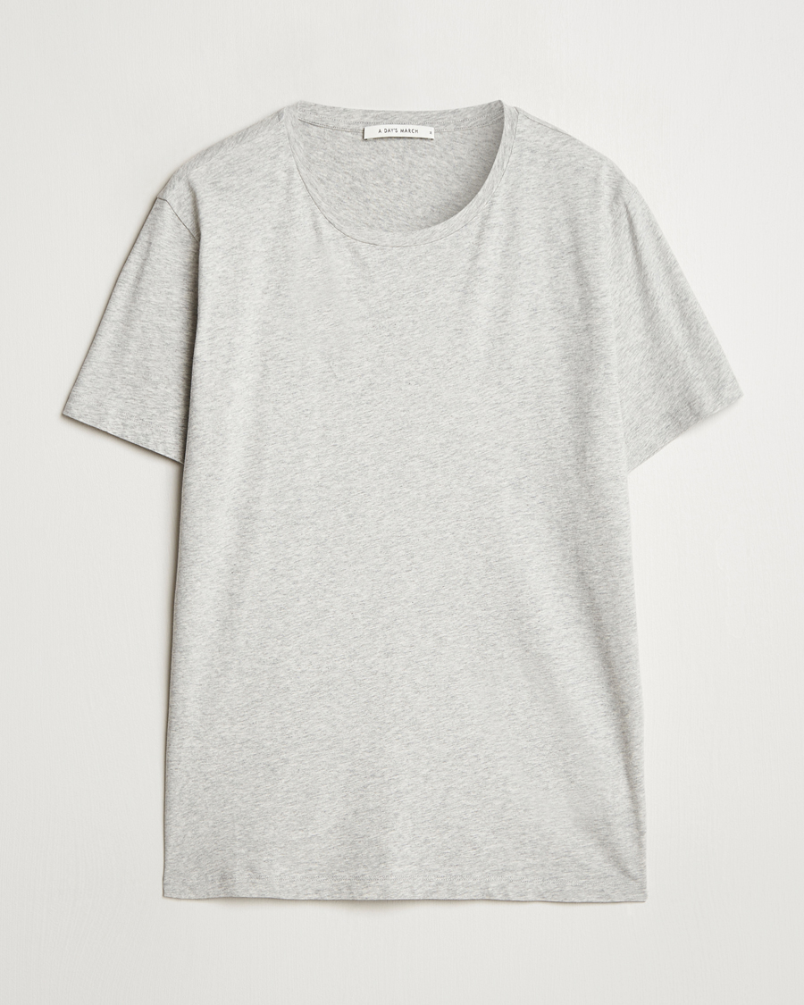 Hombres | Camisetas | A Day's March | Lightweight T-Shirt Grey Melange