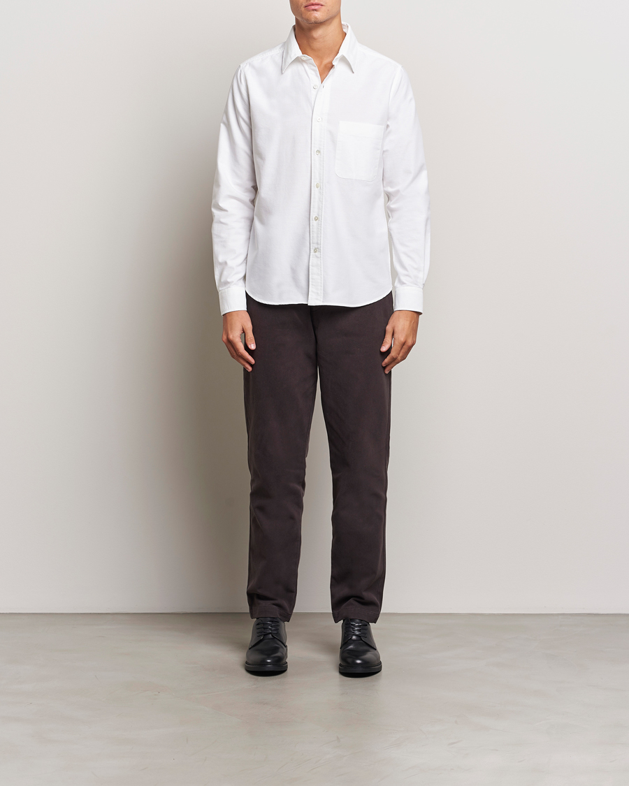 Hombres | Camisas | A Day's March | Mason Dyed Oxford Shirt White