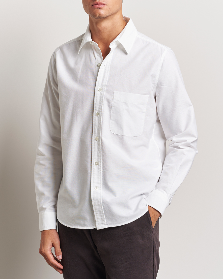 Hombres | Camisas | A Day's March | Mason Dyed Oxford Shirt White