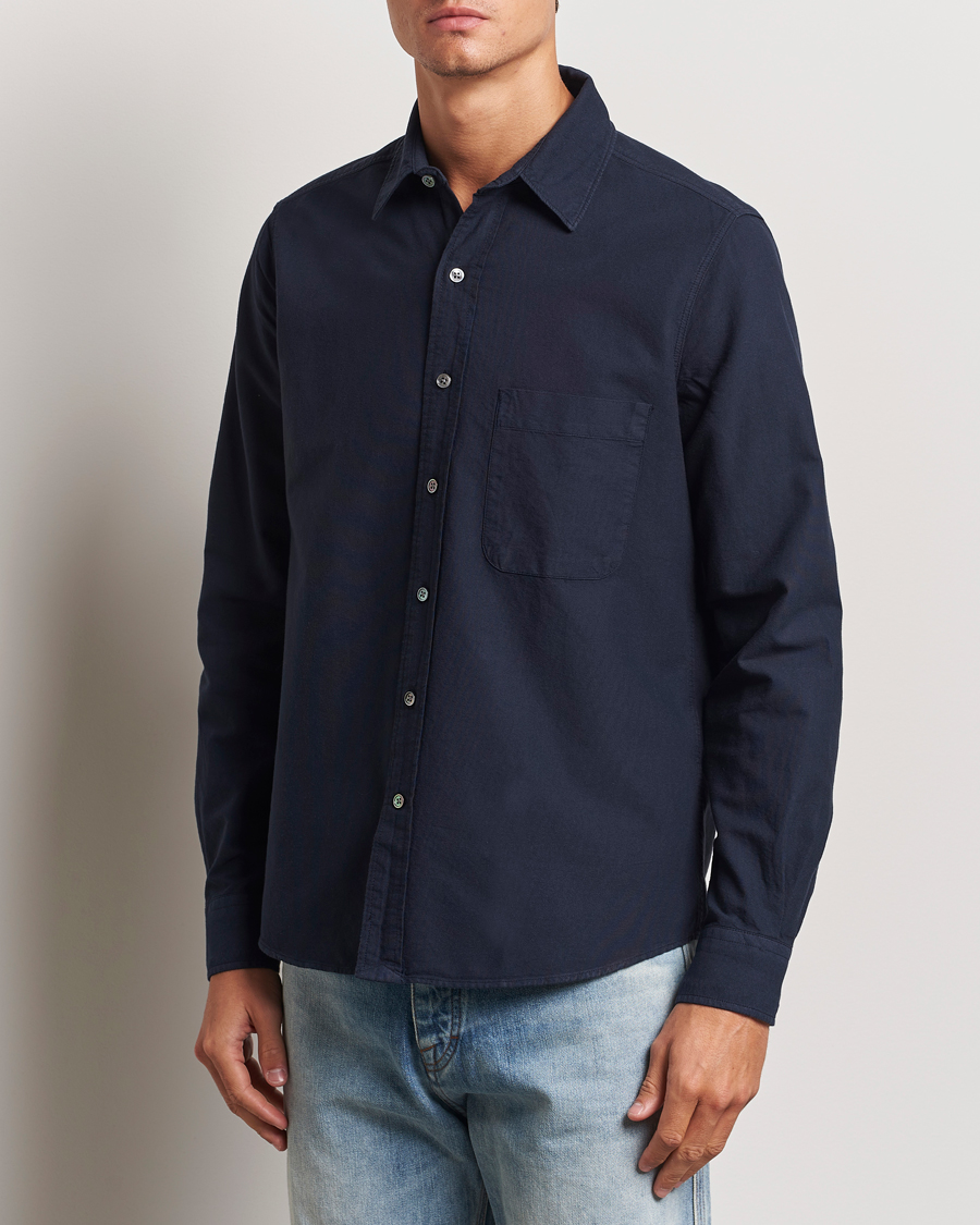 Hombres | Camisas | A Day's March | Mason Dyed Oxford Shirt Navy