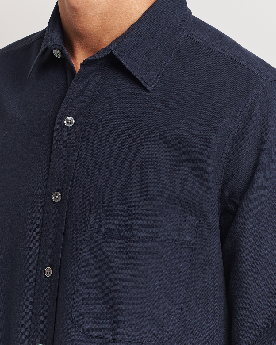 Hombres | Camisas | A Day's March | Mason Dyed Oxford Shirt Navy