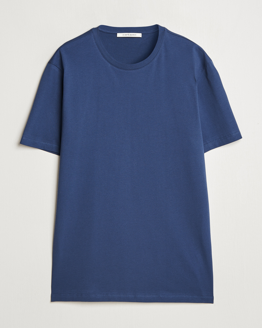 Hombres | Camisetas | A Day's March | Midweight T-Shirt Brewers Blue