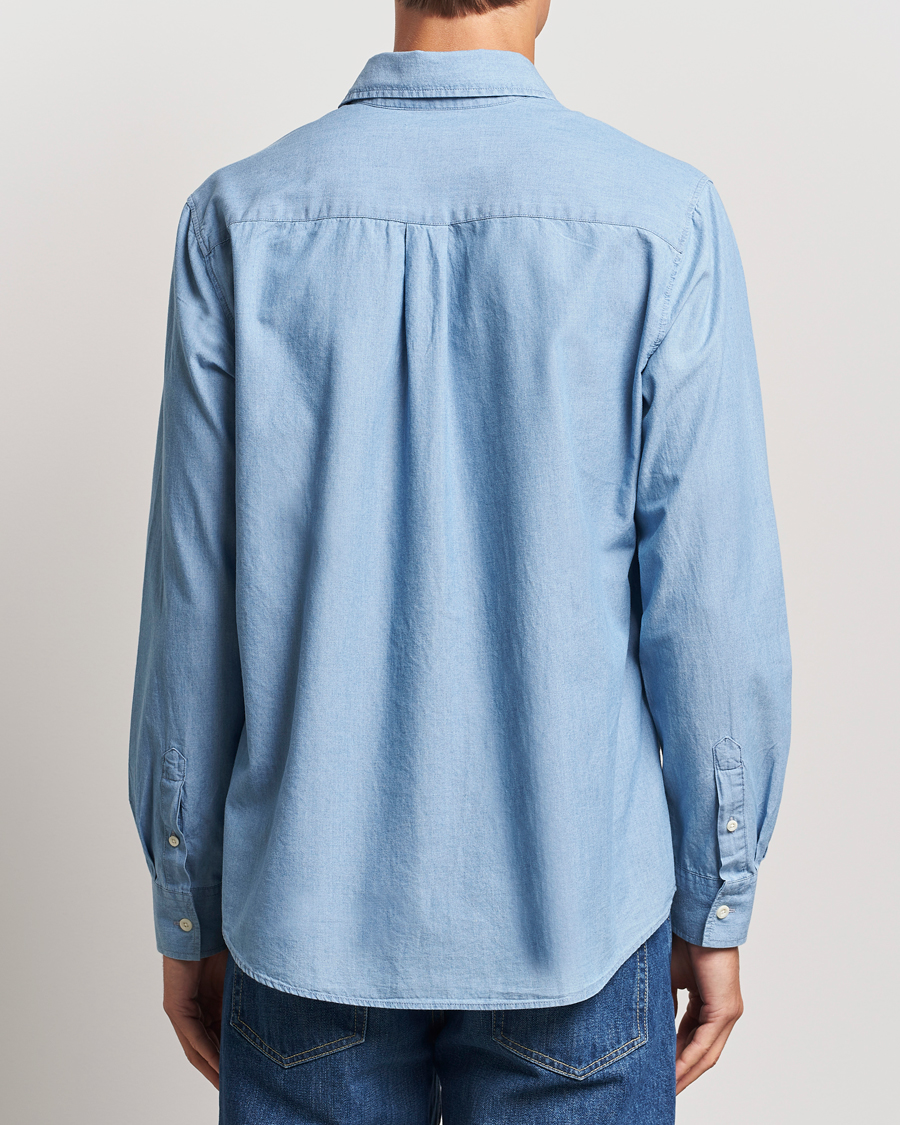 Hombres | Camisas | A Day's March | Will Chambray Shirt Light Blue
