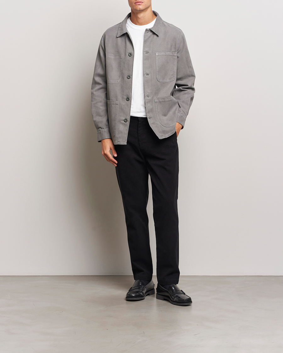 Hombres | Camisas | A Day's March | Algot Cotton Lyocell Overshirt Grey