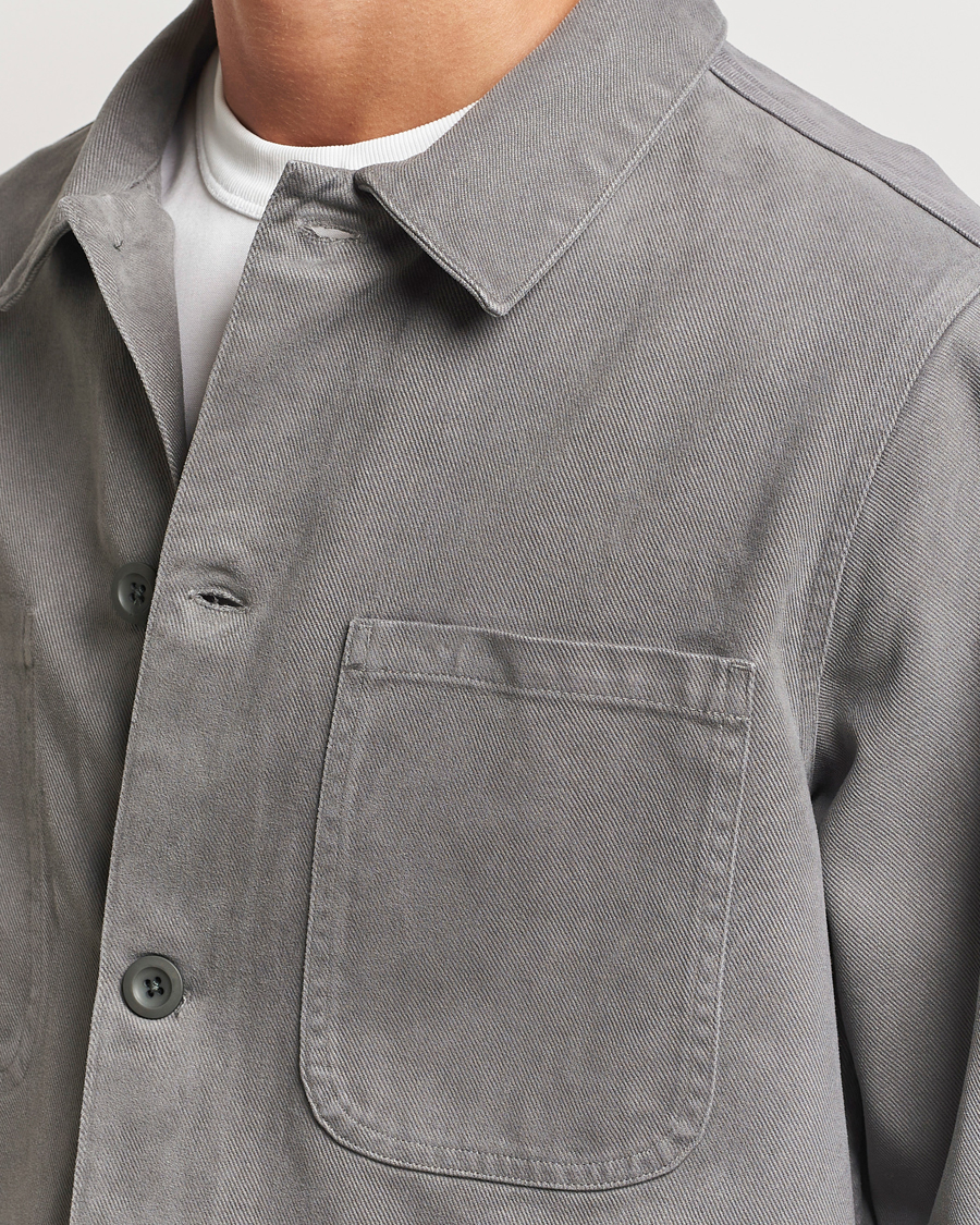 Hombres | Camisas | A Day's March | Algot Cotton Lyocell Overshirt Grey