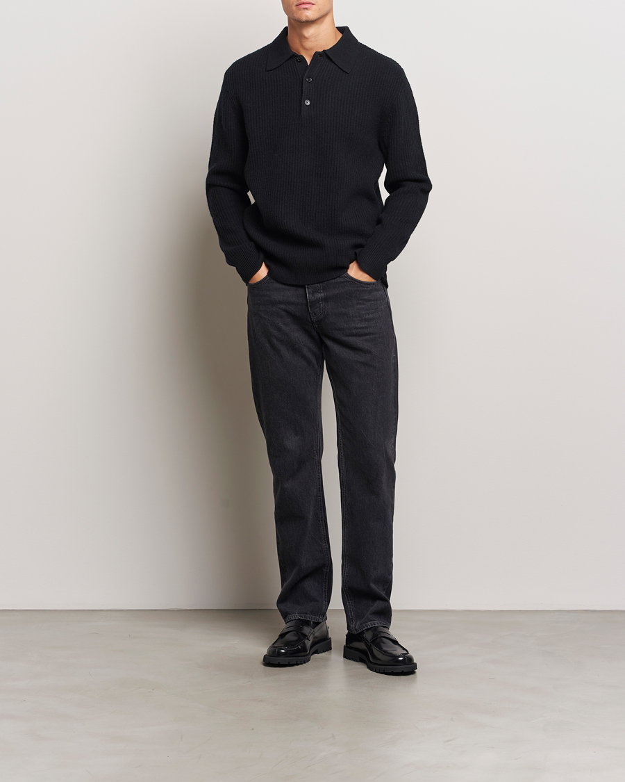 Hombres | Jerséis y prendas de punto | A Day's March | Dover Lambswool Polo Black