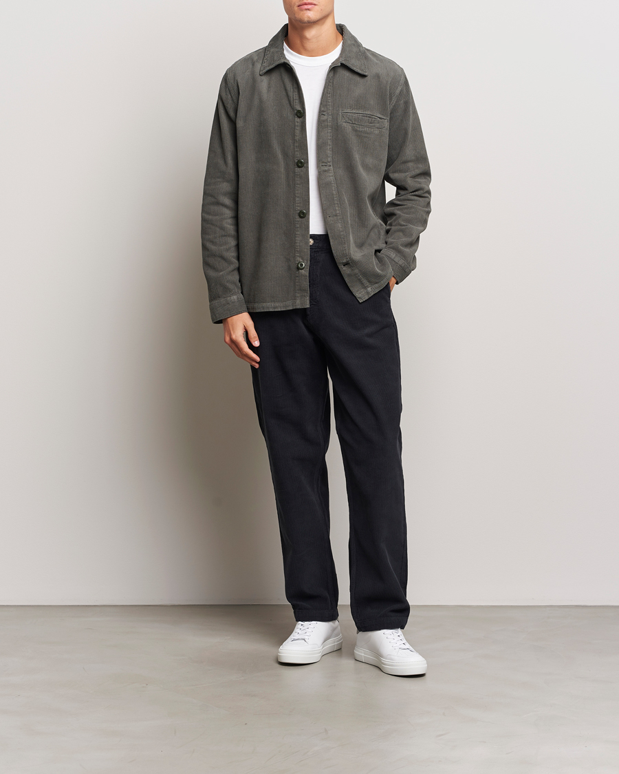 Hombres | Camisas | A Day's March | Telford Corduroy Overshirt Olive