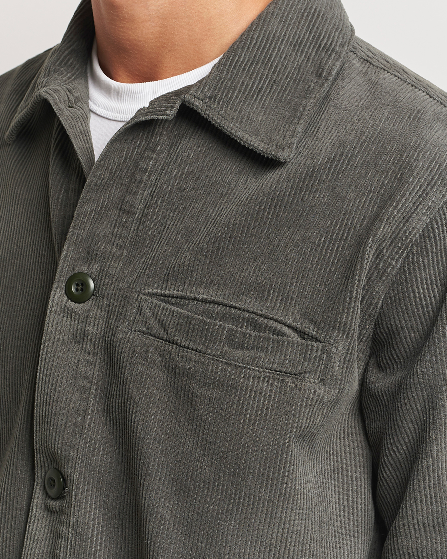 Hombres | Camisas | A Day's March | Telford Corduroy Overshirt Olive