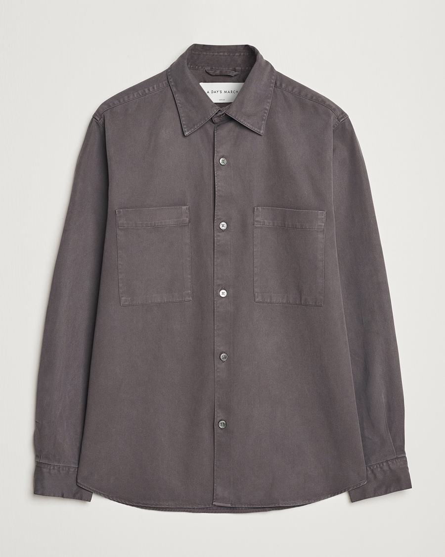 Hombres | Camisas | A Day's March | Farleigh Lyocell Shirt Dark Grey