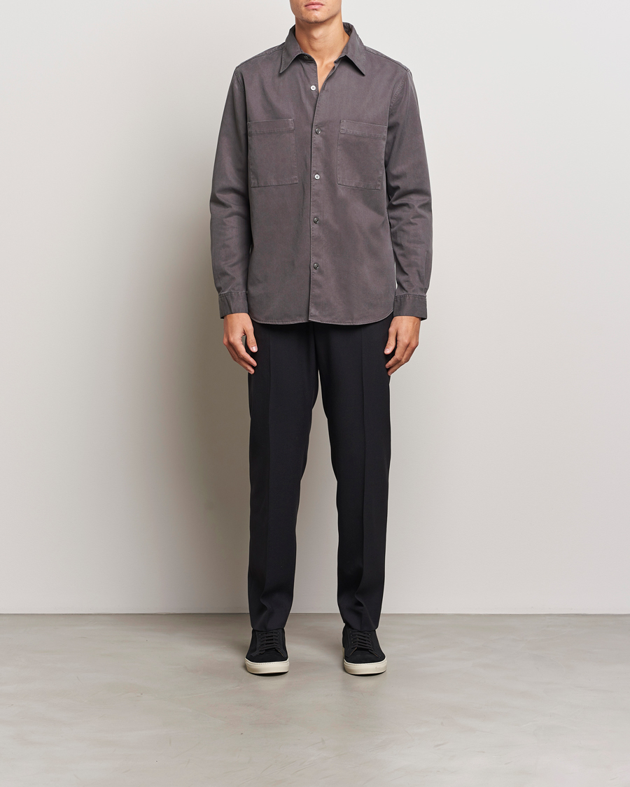Hombres | Camisas | A Day's March | Farleigh Lyocell Shirt Dark Grey